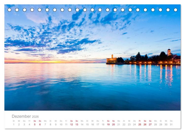 Produktbild: BODENSEE Drei L&auml;nder - ein See (Tischkalender 2026 DIN A5 quer), CALVENDO Monatskalender