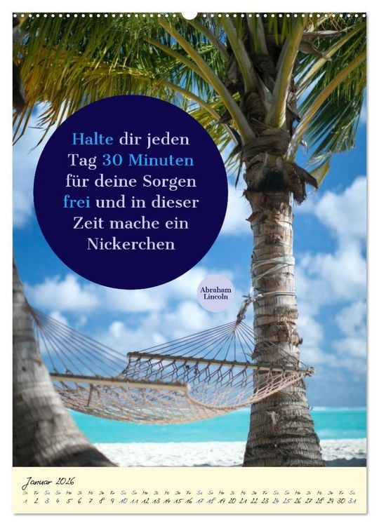Produktbild: Aktiviere deine Gelassenheit Weisheiten und Zitate (Wandkalender 2026 DIN A2 hoch), CALVENDO Monatskalender