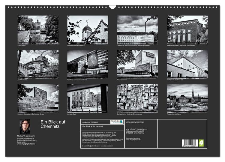 Produktbild: Ein Blick auf Chemnitz (Wandkalender 2026 DIN A2 quer), CALVENDO Monatskalender