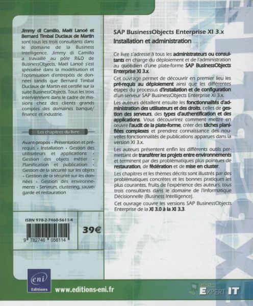 Produktbild: SAP BusinessObjects Enterprise XI 3 : installation et administration