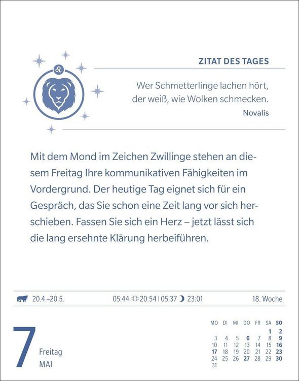 Produktbild: L&ouml;we Sternzeichenkalender 2027 - Tagesabrei&szlig;kalender - Ihr Horoskop f&uuml;r jeden Tag