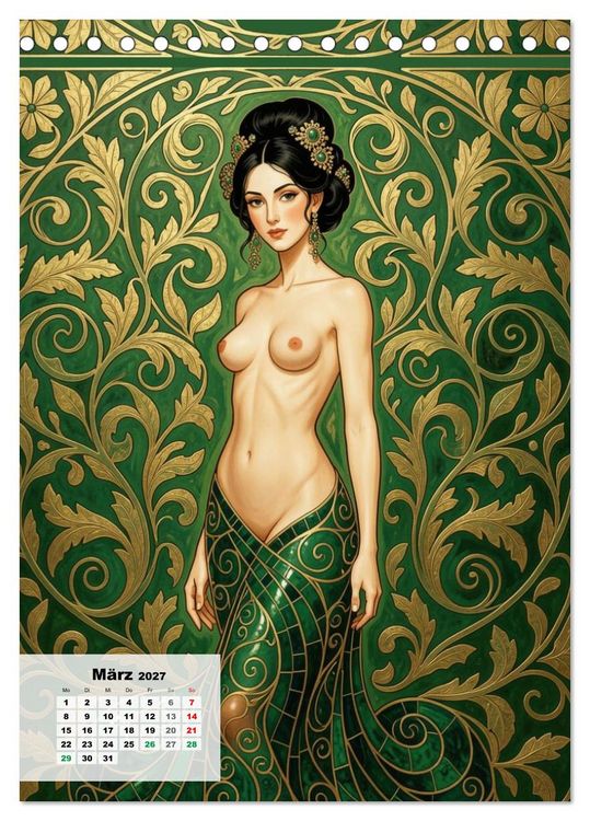 Produktbild: Entbl&ouml;&szlig;te Epochen &ndash; Art Nouveau (Tischkalender 2027 DIN A5 hoch), CALVENDO Monatskalender