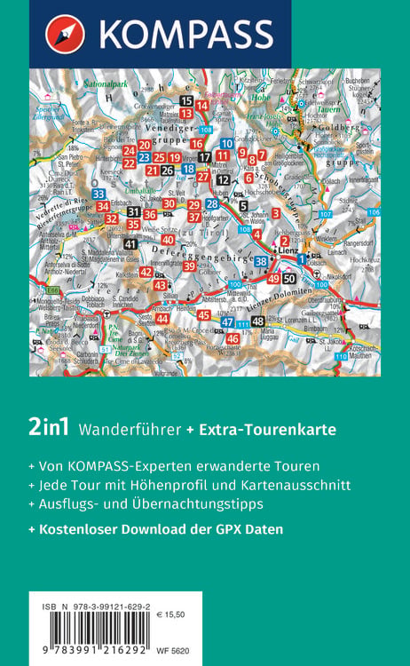 Produktbild: KOMPASS Wanderf&uuml;hrer Osttirol, Venediger- und Glocknergruppe, Defereggental, Lienzer Dolomiten, 50 Touren