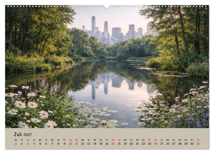 Produktbild: Urbane Oasen - Wo die Stadt aufblüht (hochwertiger Premium Wandkalender 2027 DIN A2 quer), Kunstdruck in Hochglanz