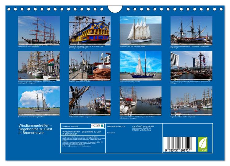Produktbild: Windjammertreffen - Segelschiffe zu Gast in Bremerhaven (Wandkalender 2026 DIN A4 quer), CALVENDO Monatskalender