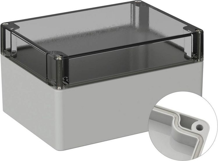 Produktbild: TRU COMPONENTS TC-9065536 Outdoor-Geh&auml;use 160 x 120 x 90 Polycarbonat Lichtgrau (RAL 7035) 1 St.