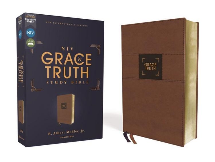 Produktbild: Niv, the Grace and Truth Study Bible (Trustworthy and Practical Insights), Leathersoft, Brown, Red Letter, Comfort Print