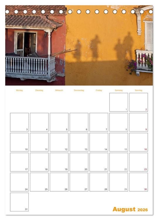 Produktbild: HOMMAGE AN KOLUMBIEN (Tischkalender 2026 DIN A5 hoch), CALVENDO Monatskalender