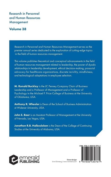Produktbild: Research in Personnel and Human Resources Management