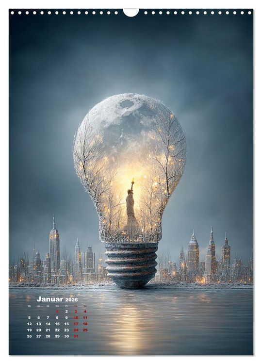 Produktbild: Das Universum in einer Gl&uuml;hbirne (Wandkalender 2026 DIN A3 hoch), CALVENDO Monatskalender