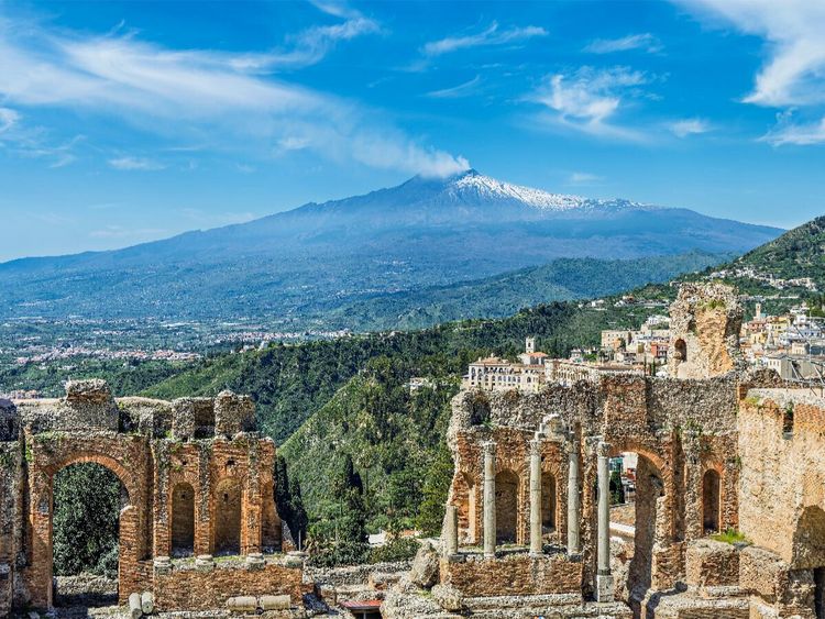 Produktbild: CALVENDO Puzzle Taormina in Sizilien | 1000 Teile Lege-Gr&ouml;&szlig;e 64x48cm Foto-Puzzle f&uuml;r gl&uuml;ckliche Stunden