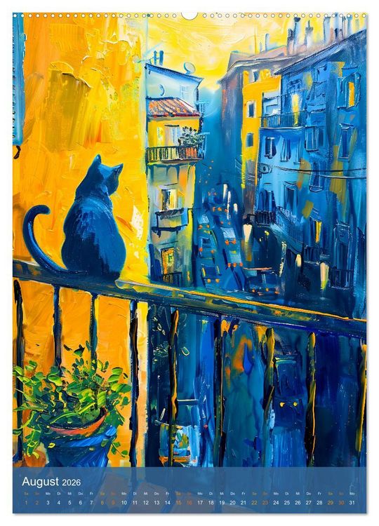Produktbild: Katzenleben in Farbe - Witzige Szenen aus dem Katzenalltag (hochwertiger Premium Wandkalender 2026 DIN A2 hoch), Kunstdruck in Hochglanz