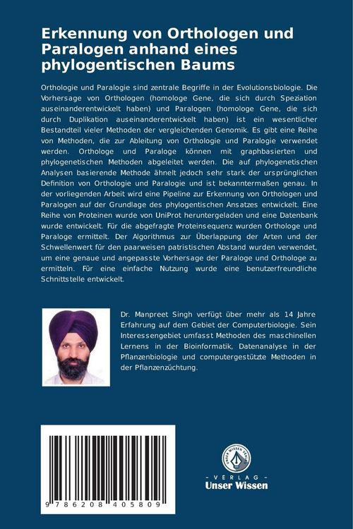 Produktbild: Erkennung von Orthologen und Paralogen anhand eines phylogentischen Baums