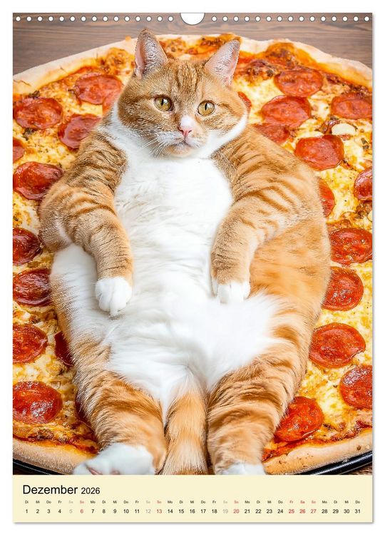 Produktbild: FETTE KATZEN - Foodporn auf vier Pfoten (Wandkalender 2026 DIN A3 hoch), CALVENDO Monatskalender