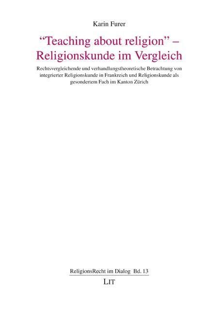 Produktbild: Furer, K: "Teaching about religion" - Religionskunde