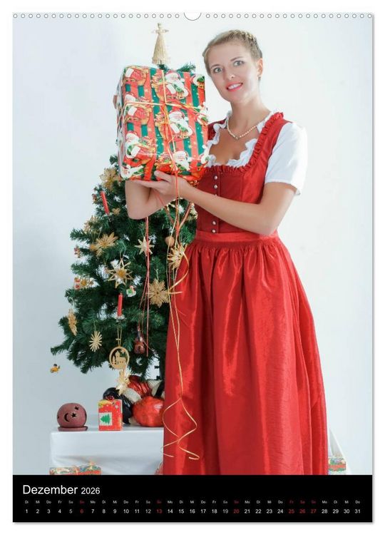 Produktbild: Bayerischer Dirndlkalender (Wandkalender 2026 DIN A2 hoch), CALVENDO Monatskalender