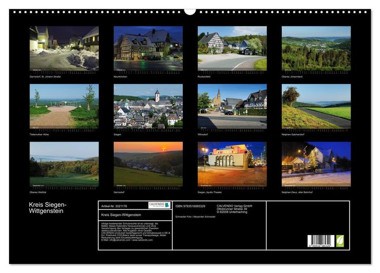 Produktbild: Kreis Siegen-Wittgenstein (Wandkalender 2026 DIN A2 quer), CALVENDO Monatskalender