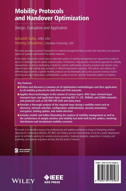 Produktbild: Mobility Protocols and Handover Optimization