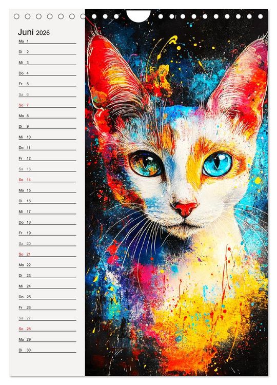 Produktbild: Katzenportraits. Moderne Samtpfoten-Kunst (Wandkalender 2026 DIN A4 hoch), CALVENDO Monatskalender