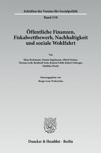 Produktbild: &Ouml;ffentliche Finanzen, Fiskalwettbewerb, Nachhaltigkeit und soziale Wohlfahrt.
