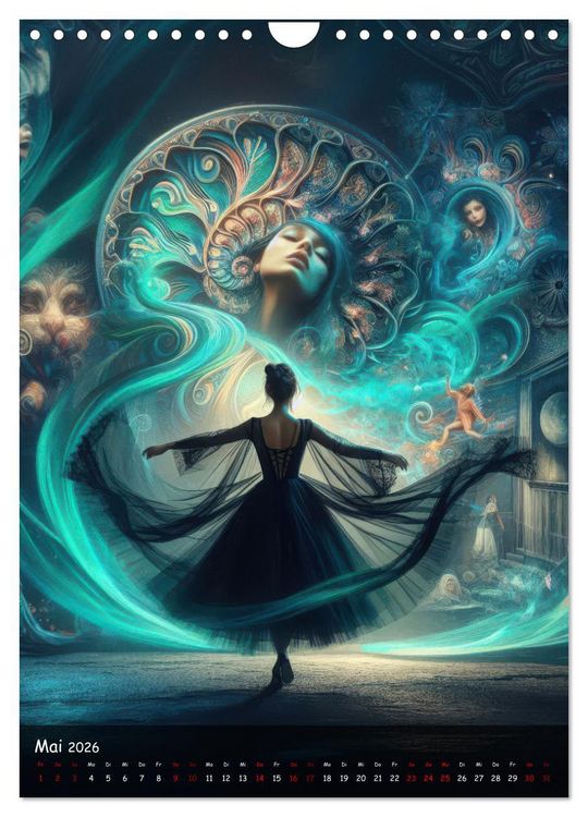 Produktbild: Mystische Weiblichkeit - Frauen in abstrakter Droste-Kunst (Wandkalender 2026 DIN A4 hoch), CALVENDO Monatskalender