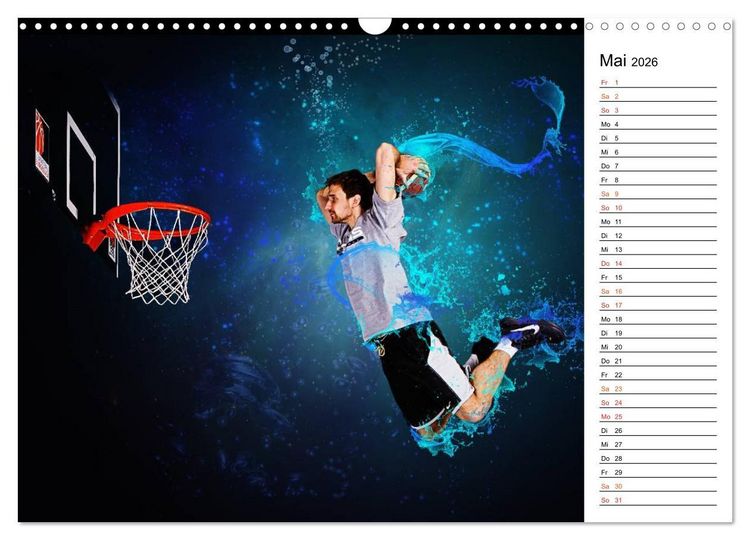 Produktbild: Basketball Fantasiewelten (Wandkalender 2026 DIN A3 quer), CALVENDO Monatskalender