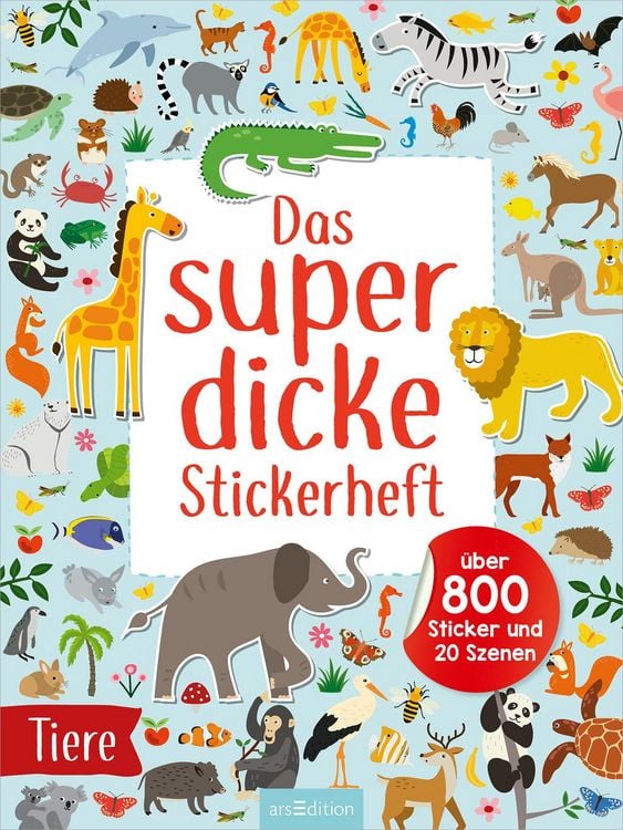 Produktbild: Das superdicke Stickerheft &ndash; Tiere