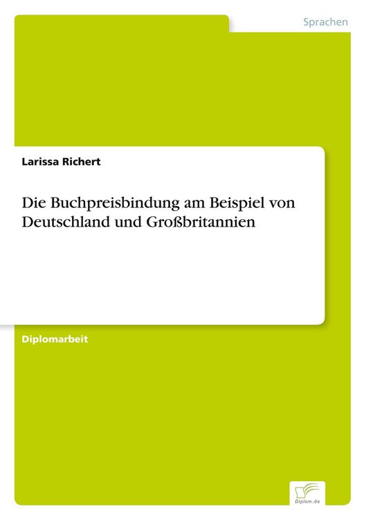Produktbild: Die Buchpreisbindung am Beispiel von Deutschland und Gro&szlig;britannien