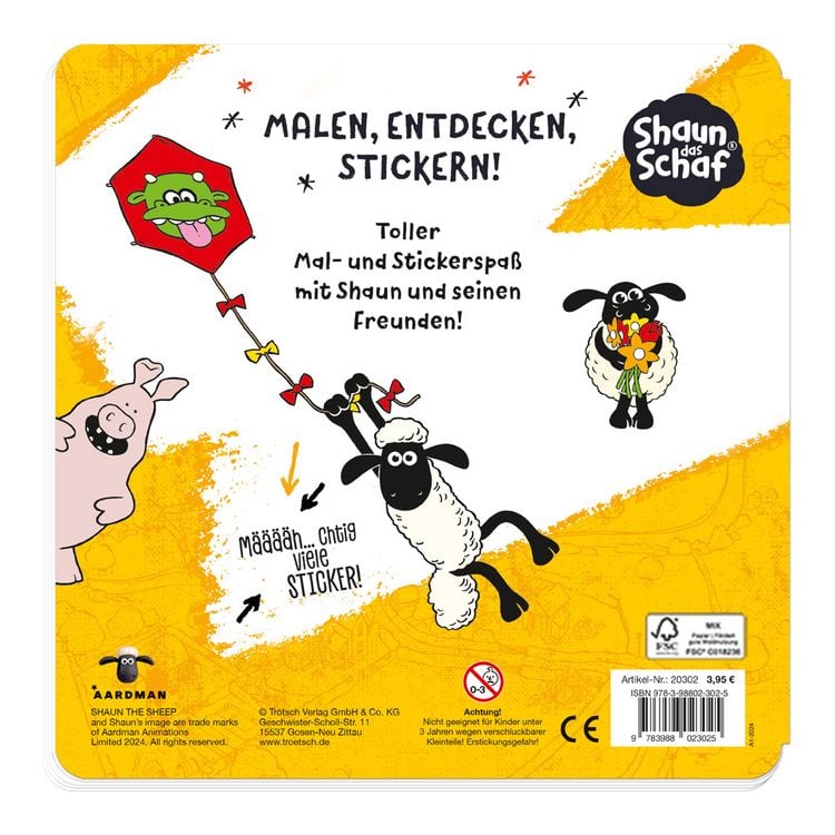 Produktbild: Tr&ouml;tsch Shaun das Schaf Stickermalbuch Malbuch mit Stickern