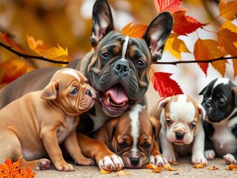 Produktbild: CALVENDO Puzzle Frenchiefamilie | 1000 Teile Lege-Gr&ouml;&szlig;e 64x48cm Foto-Puzzle f&uuml;r gl&uuml;ckliche Stunden