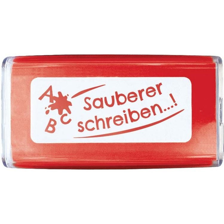 Produktbild: COLOP NIO School Motivations-Stempel, sauberer schreiben, Abdruckfarbe brave red, 38 x 14mm