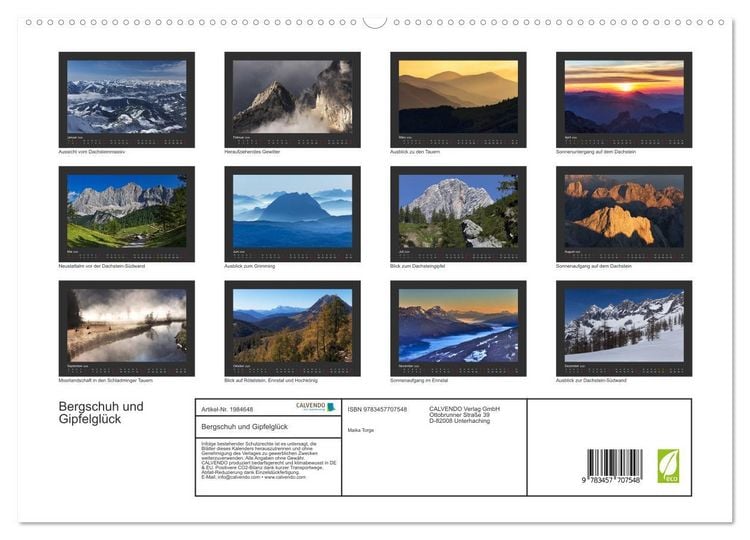 Produktbild: Bergschuh und Gipfelgl&uuml;ck (hochwertiger Premium Wandkalender 2026 DIN A2 quer), Kunstdruck in Hochglanz