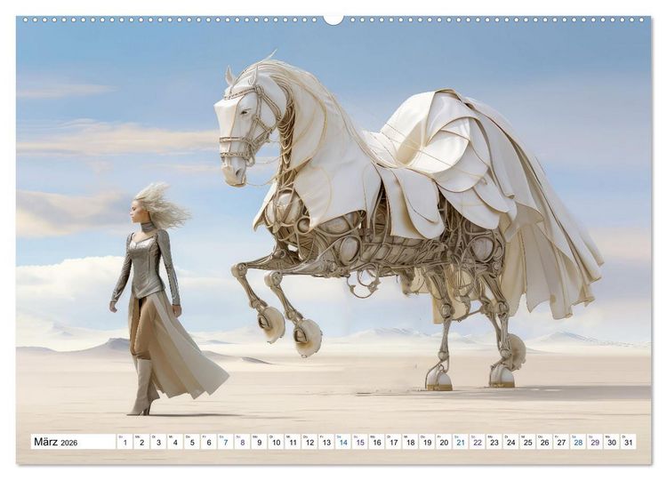 Produktbild: Surrealismus trifft Pferdefans (Wandkalender 2026 DIN A2 quer), CALVENDO Monatskalender