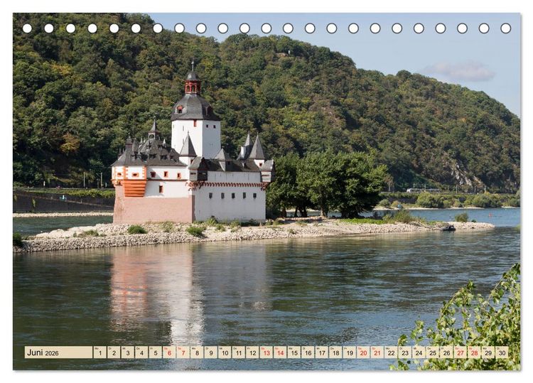 Produktbild: Oberes Mittelrheintal Sehnsuchtsziel f&uuml;r Romantiker (Tischkalender 2026 DIN A5 quer), CALVENDO Monatskalender