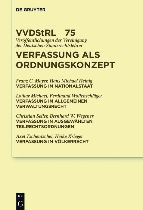 Produktbild: Verfassung als Ordnungskonzept