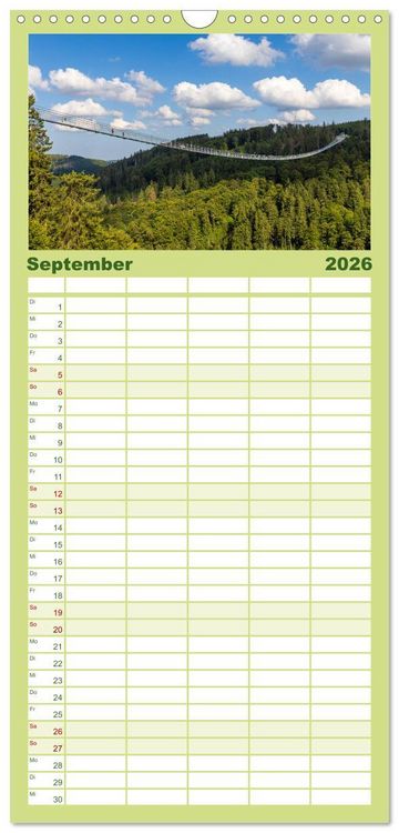 Produktbild: Familienplaner 2026 - Sauerland - hier muss man mal gewesen sein mit 5 Spalten (Wandkalender, 21 x 45 cm) CALVENDO