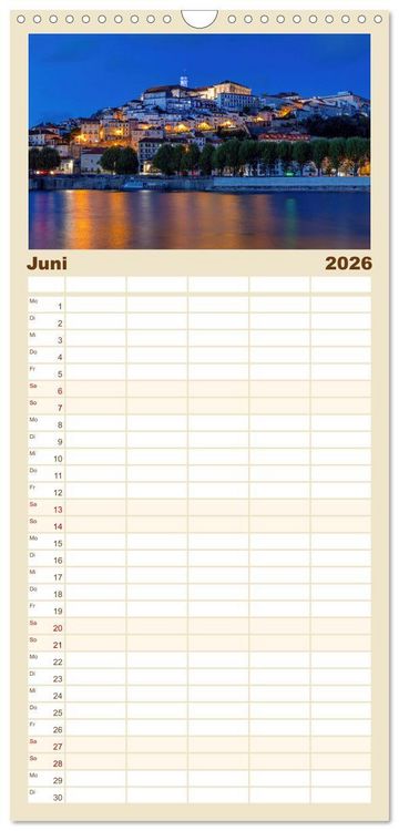 Produktbild: Familienplaner 2026 - Von Porto bis an die Algarve mit 5 Spalten (Wandkalender, 21 x 45 cm) CALVENDO