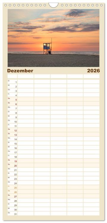 Produktbild: Familienplaner 2026 - Traumstr&auml;nde der Nordsee mit 5 Spalten (Wandkalender, 21 x 45 cm) CALVENDO