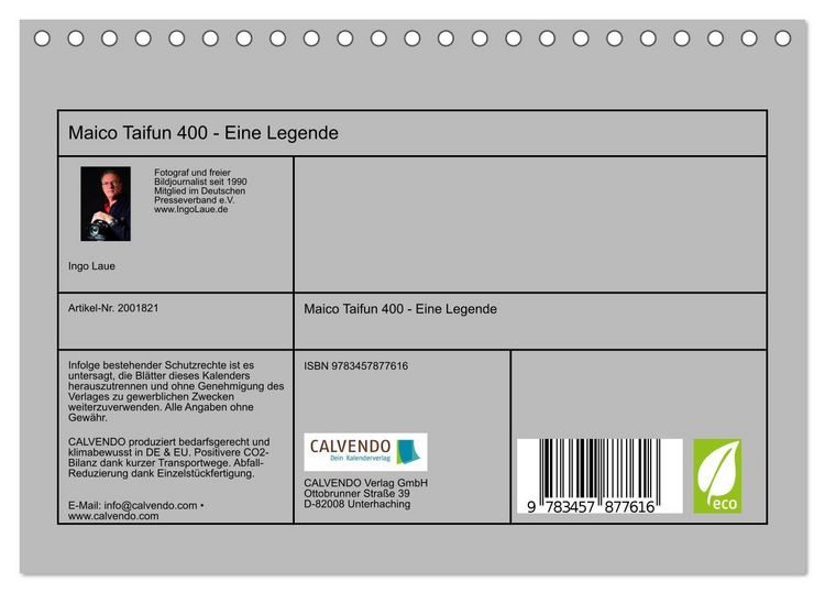 Produktbild: Maico Taifun 400 - Eine Legende (Tischkalender 2026 DIN A5 quer), CALVENDO Monatskalender