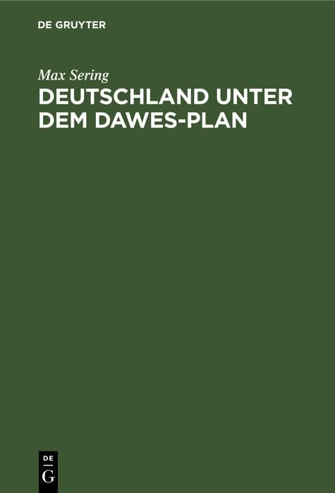 Produktbild: Deutschland unter dem Dawes-Plan
