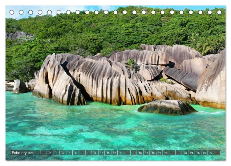 Produktbild: Seychelles, Holidays on Exotic Islands (Desk Calendar 2026 DIN A5 landscape), CALVENDO 12 Month DeskCalendar