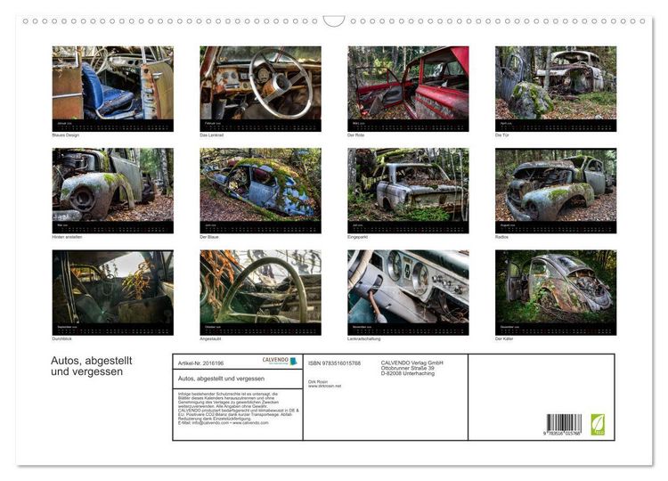Produktbild: Autos, abgestellt und vergessen (Wandkalender 2026 DIN A2 quer), CALVENDO Monatskalender