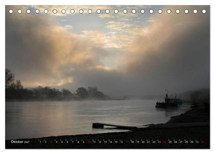 Produktbild: Die Elbe in Dresden-Laubegast (Tischkalender 2027 DIN A5 quer), CALVENDO Monatskalender