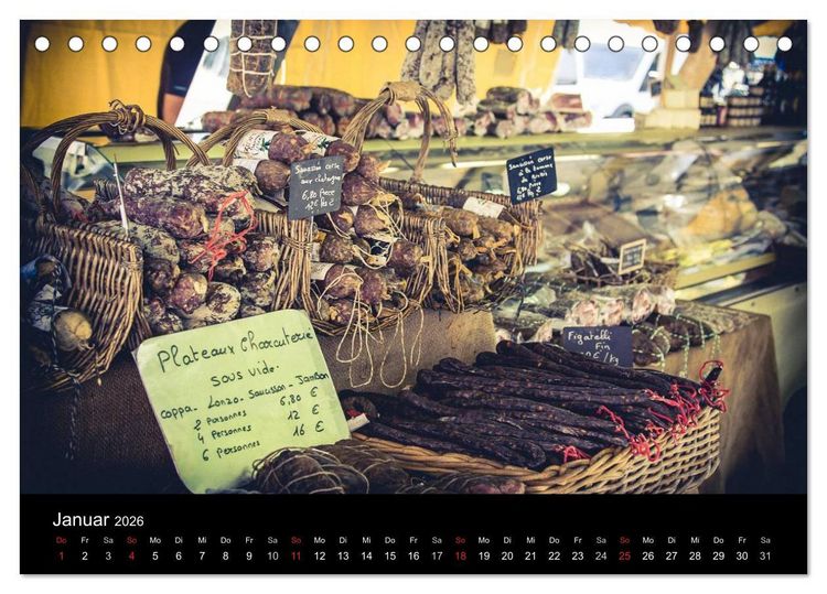Produktbild: Erlebnis der Sinne - Franz&ouml;sischer Markt auf Korsika (Tischkalender 2026 DIN A5 quer), CALVENDO Monatskalender