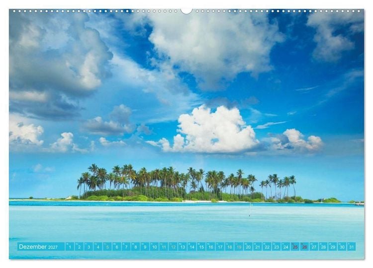 Produktbild: Die Malediven: Fluchtpunkt Sehnsucht (Wandkalender 2027 DIN A2 quer), CALVENDO Monatskalender