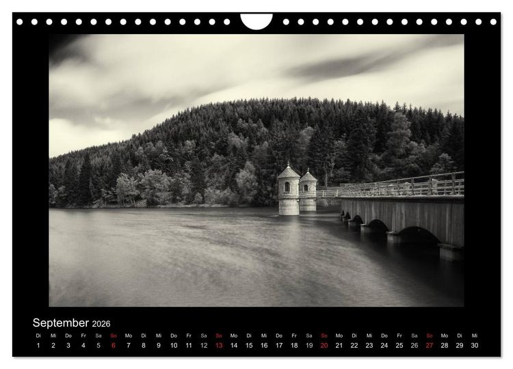 Produktbild: Harz-Bilder in monochrome (Wandkalender 2026 DIN A4 quer), CALVENDO Monatskalender