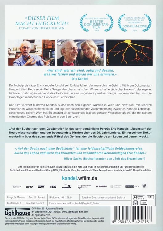 Produktbild: Auf der Suche nach dem Ged&auml;chtnis - Nobelpreistr&auml;ger Eric Kandel