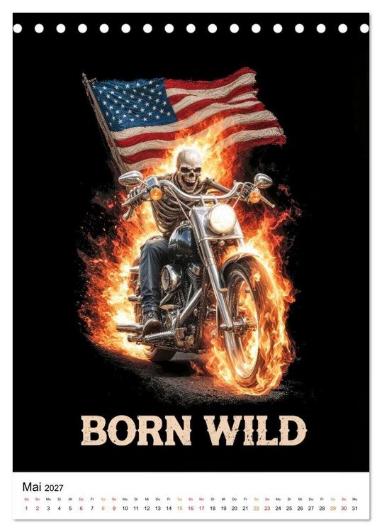 Produktbild: Phantom Bikers - Born Wild (Tischkalender 2027 DIN A5 hoch), CALVENDO Monatskalender