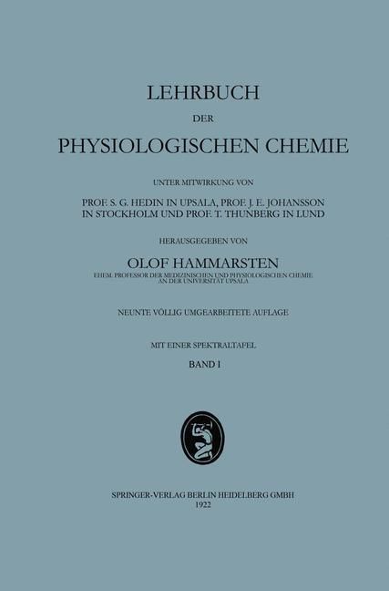 Produktbild: Lehrbuch der Physiologischen Chemie