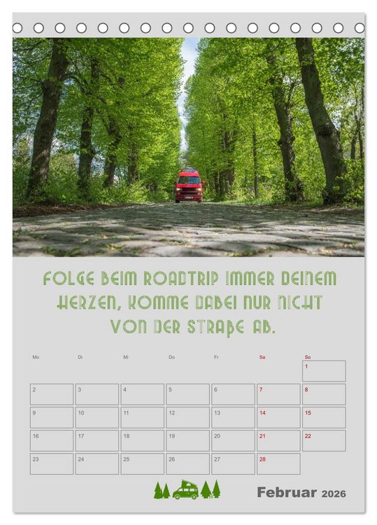 Produktbild: Roadtrips - Urlaub auf R&auml;dern (Tischkalender 2026 DIN A5 hoch), CALVENDO Monatskalender